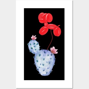 Purple Cactus Red Dog Balloon Posters and Art